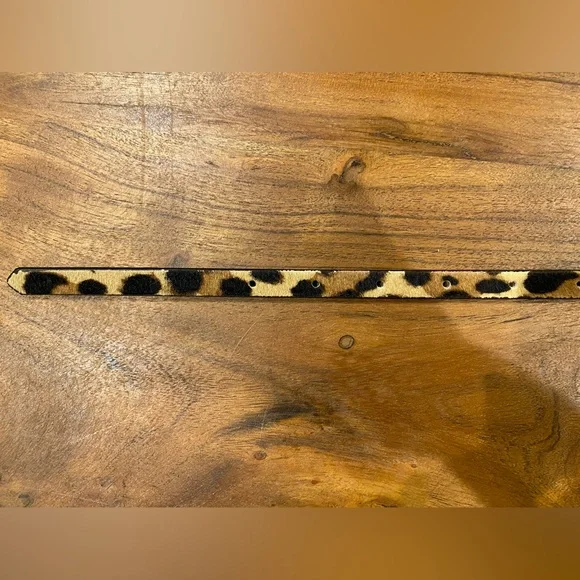 🐆J. Crew Leopard Print Slim Belt - Gold Buckle - Picture 5 of 5